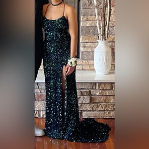Sequined prom dress